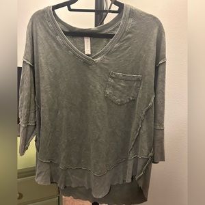 Altar’d State army green shirt with quartet length sleeve - Women’s L